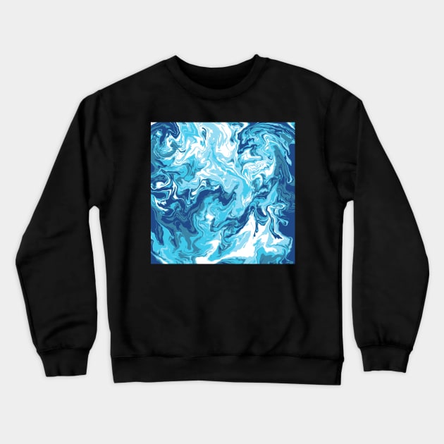 Marmoleado Mar Revuelto Crewneck Sweatshirt by Pahu Design